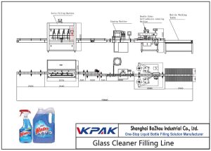 Automātiska stikla tīrītāja uzpildes līnija